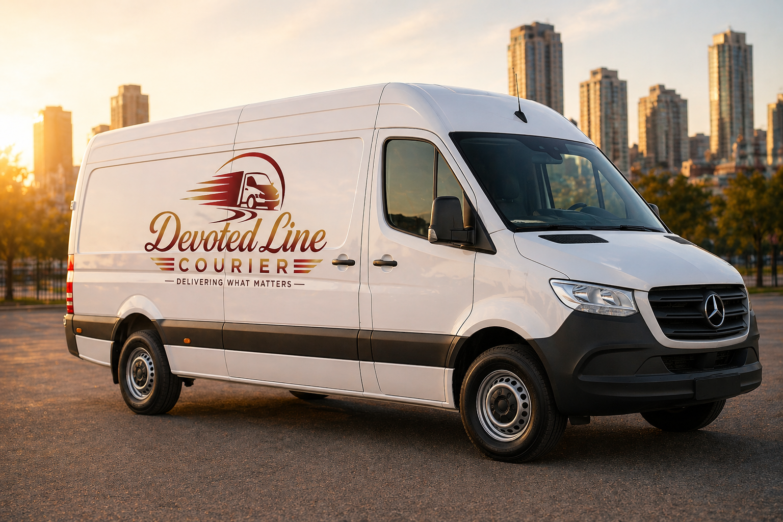 Devoted Line Courier delivery truck serving Oakland and the Bay Area